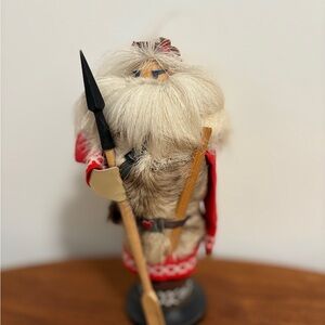 Nordic Santa Claus Figurine with Spear - Red and White